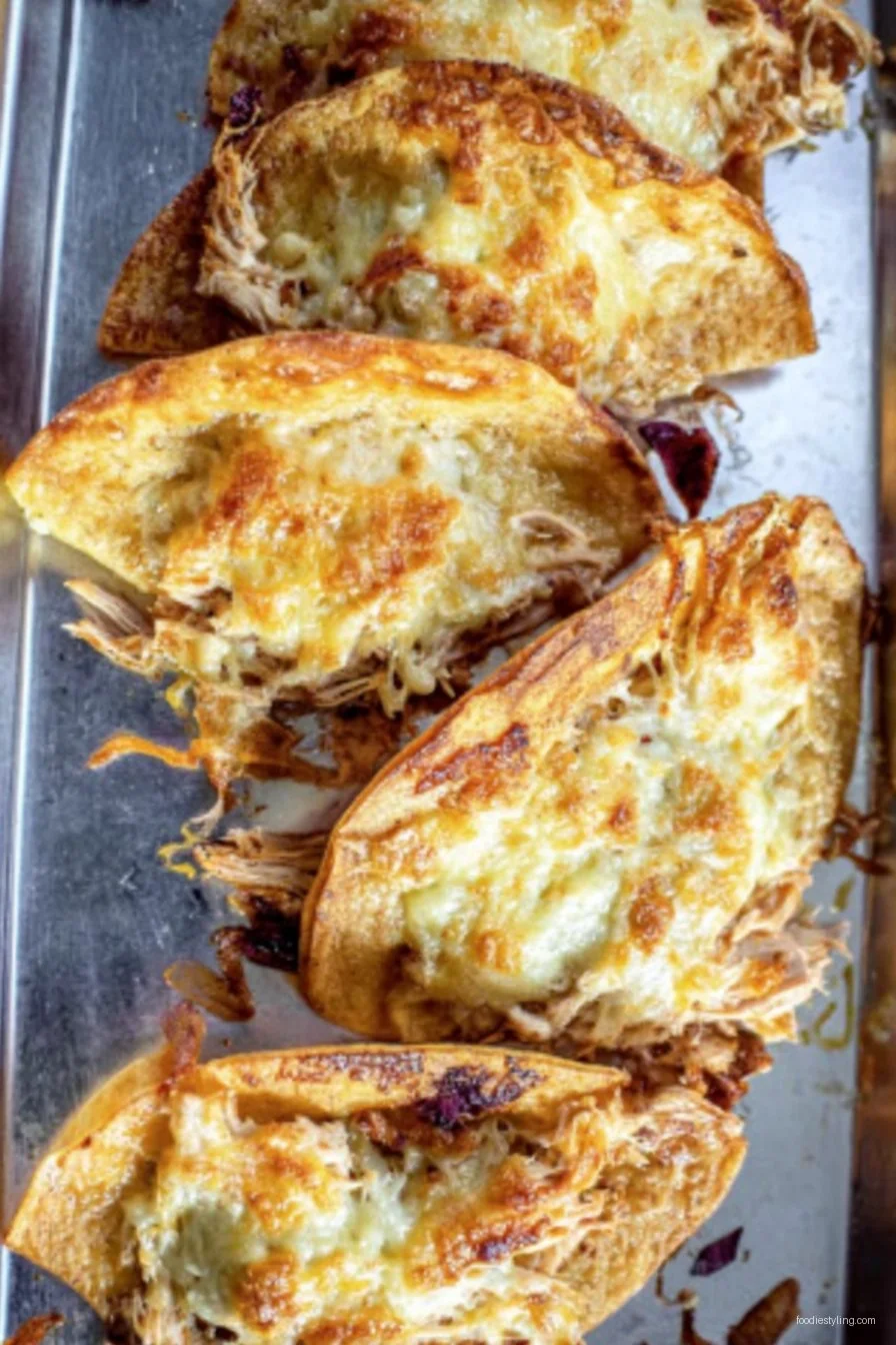 Delicious Cheesy Crispy Rotisserie Chicken Tacos recipe