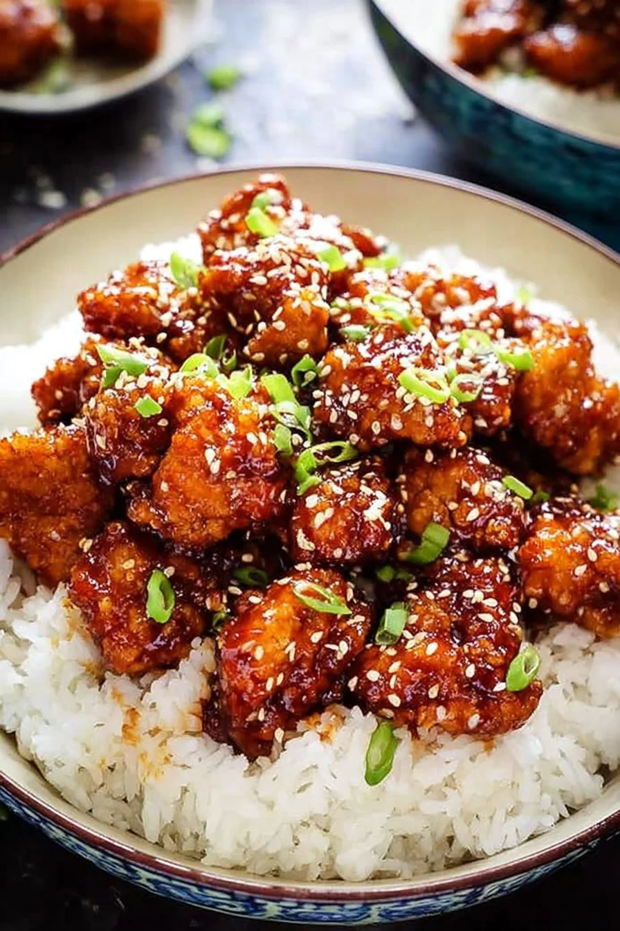 Crispy Sesame Chicken with a Sticky Asian Sauce