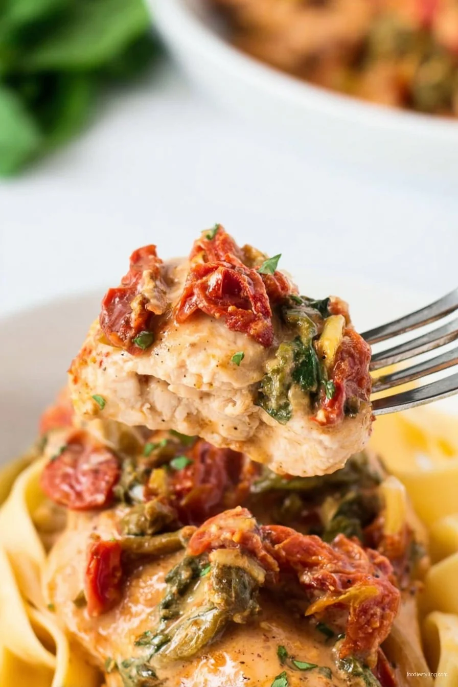 Delicious Crockpot Tuscan Chicken recipe