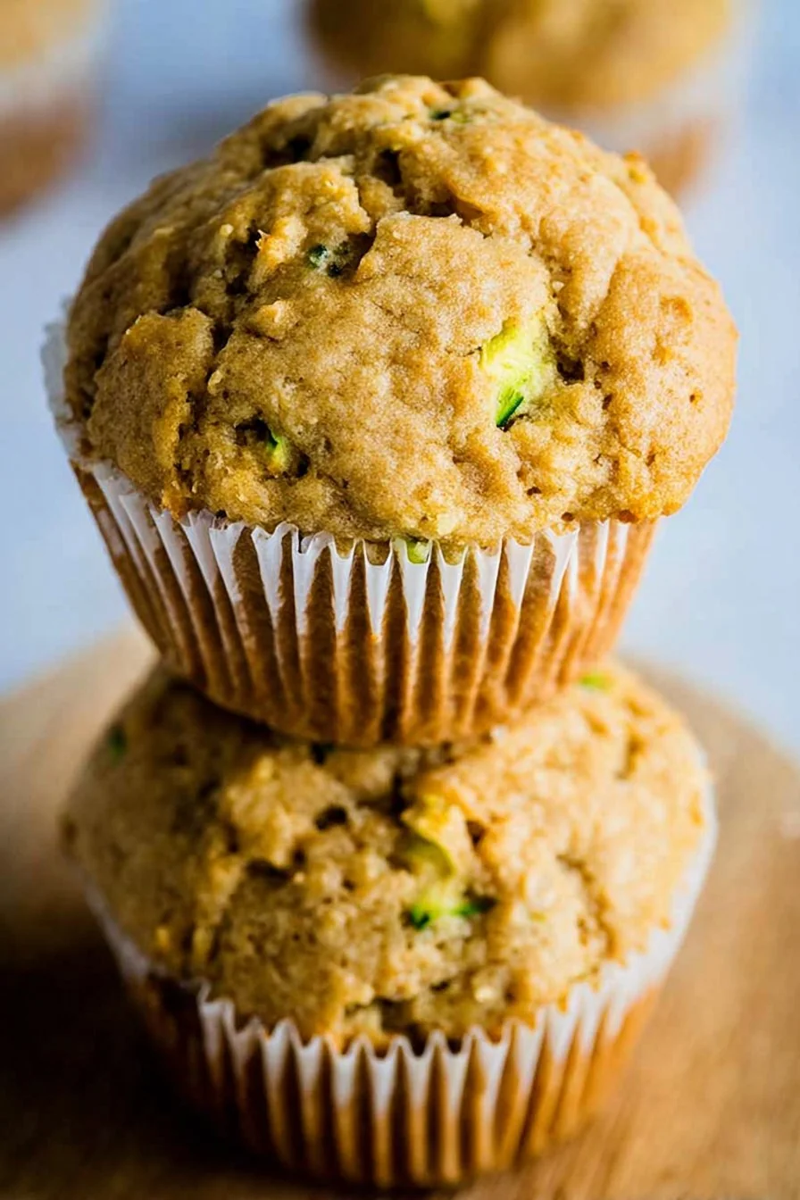 Freshly baked batch of gluten-free zucchini muffins, golden and inviting