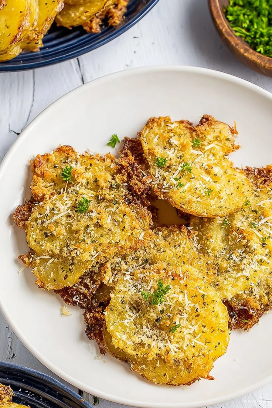 Golden Parmesan Crusted Potatoes on a sheet pan
