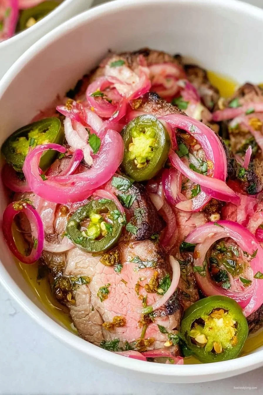 Delicious Pickled Onions and JalapeÃ±os recipe