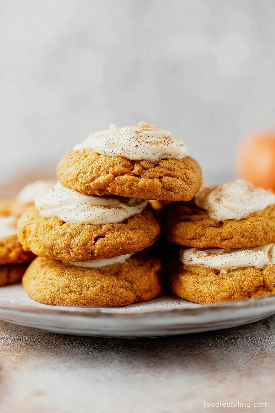 Soft Pumpkin Cookies cooling on a rack, sprinkled with cinnamon sugar