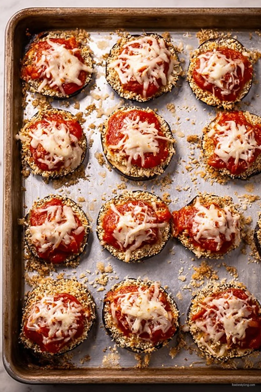 A golden, bubbling tray of Baked Eggplant Parmesan layered with sauce and cheese
