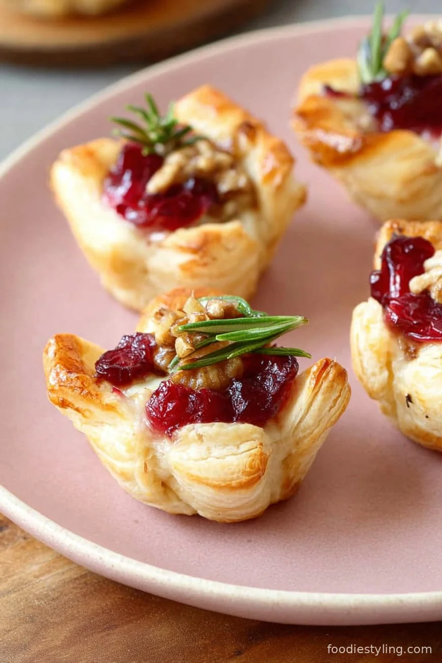 Cranberry Brie Bites on a platter