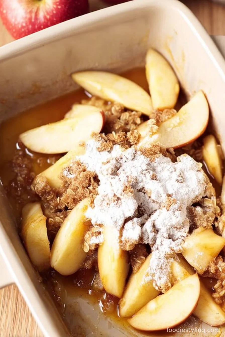 Glorious golden-brown Easy Apple Crisp with Oat Topping â€