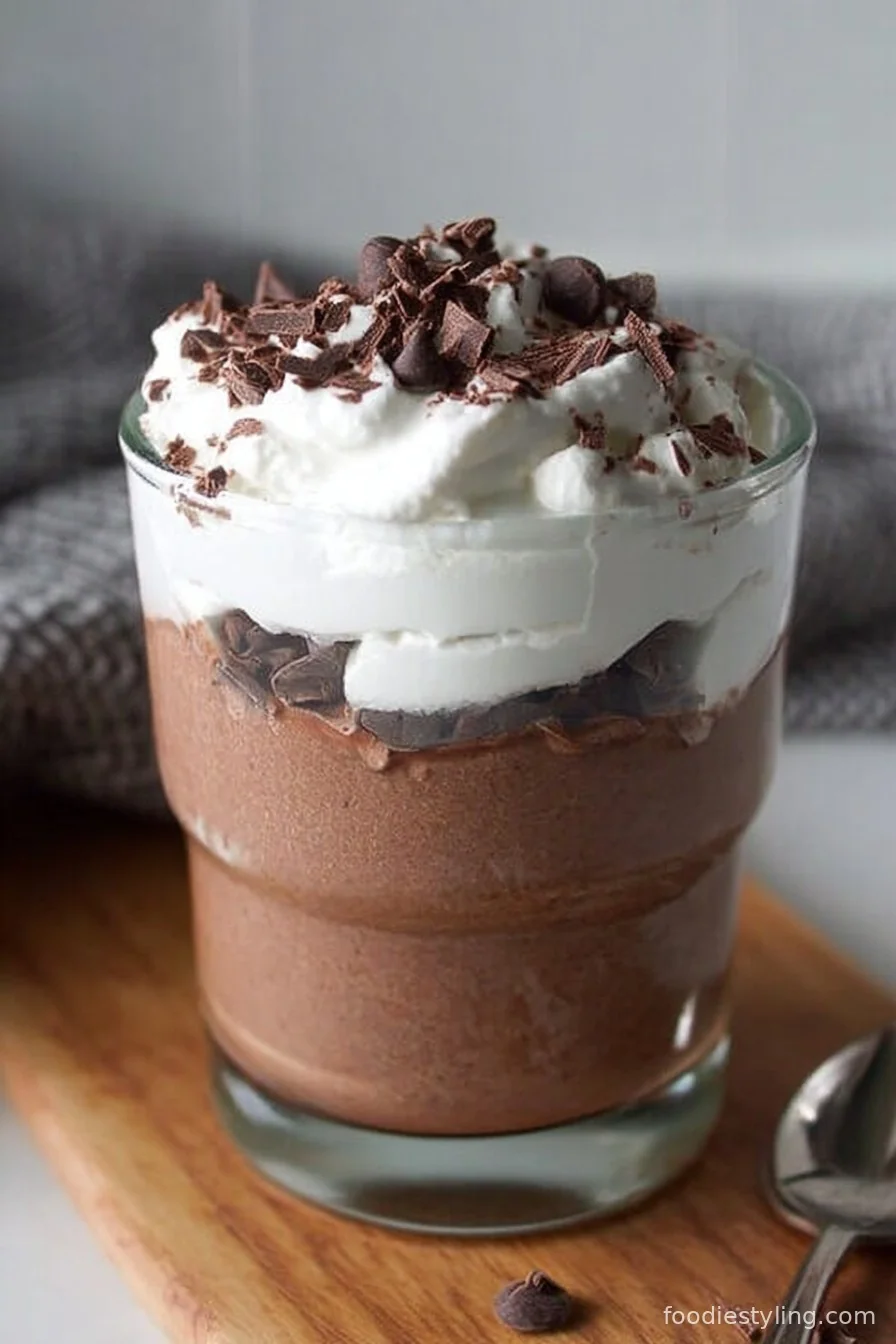 The most decadent, creamy High Protein Cottage Cheese Chocolate Mousse!