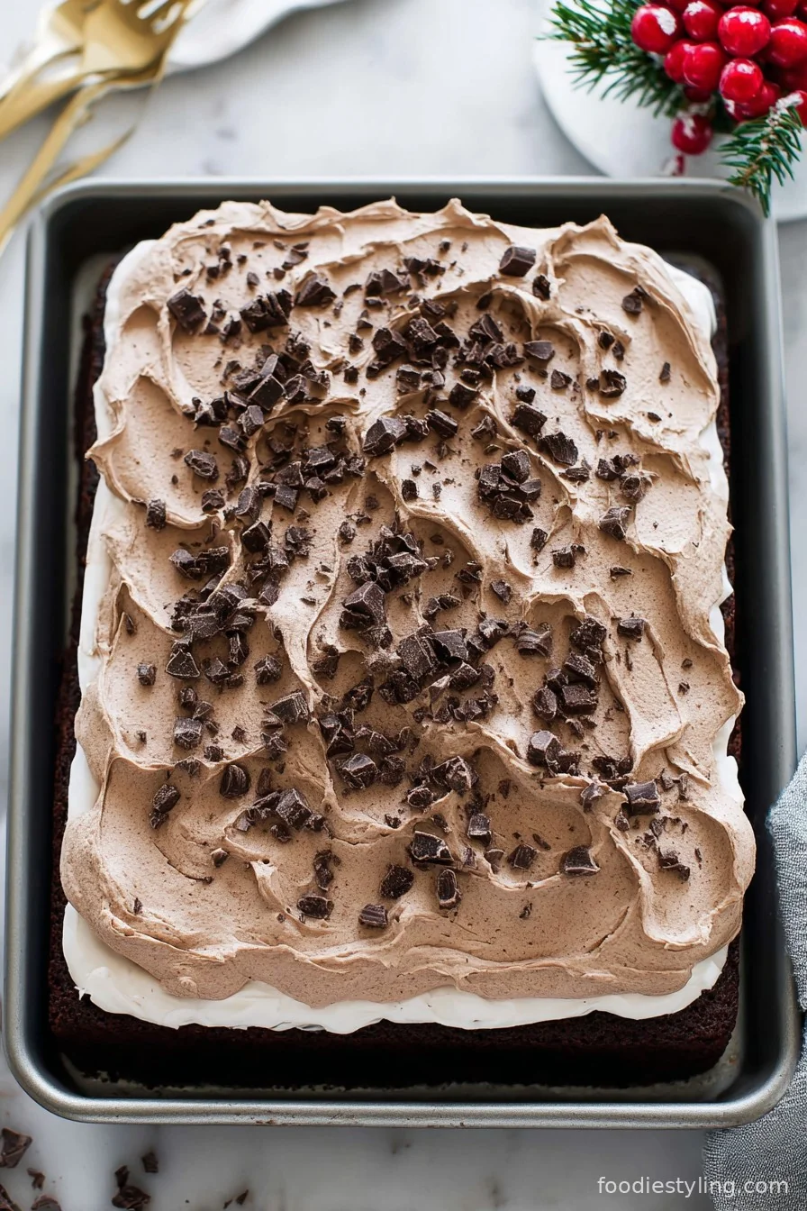 Slice of indulgent Chocolate Tres Leches Cake