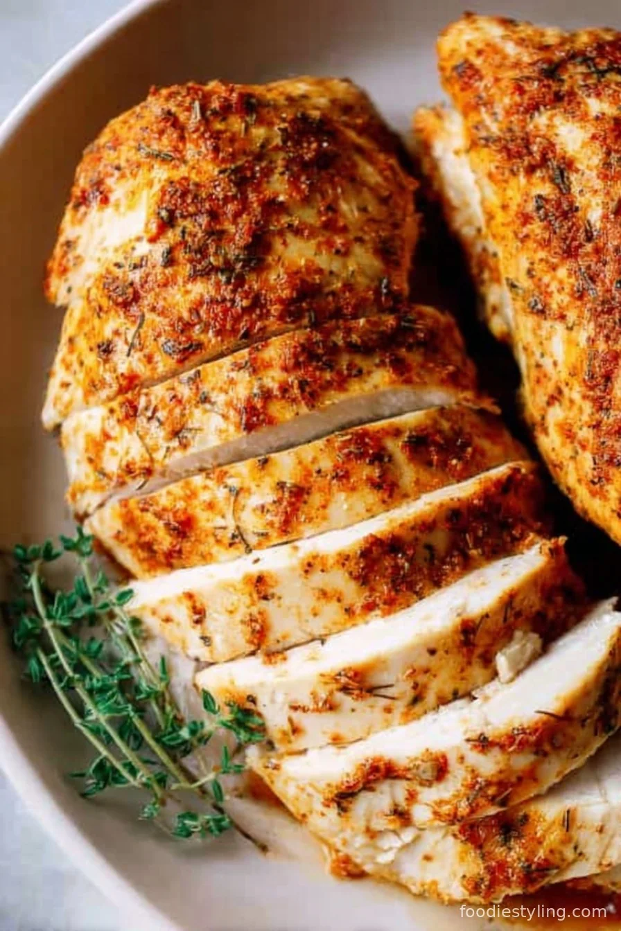 Crockpot Chicken Breast in slow cooker, juicy and perfectly seasoned