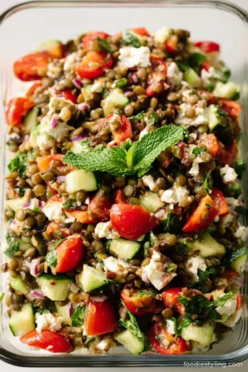 Mediterranean Lentil Salad with Feta and Mint