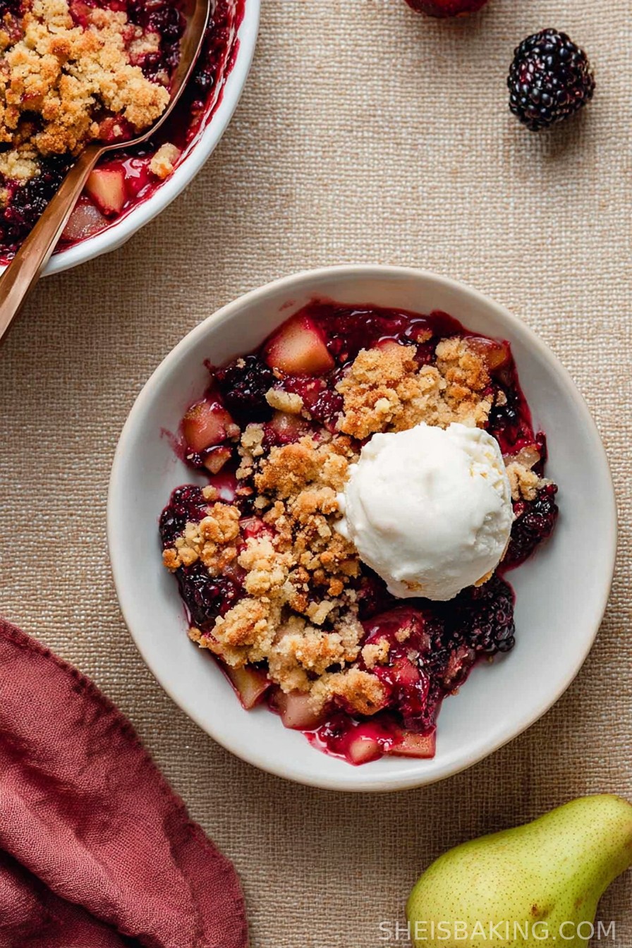 Spiced Pear Berry Crumble - Foodie Styling