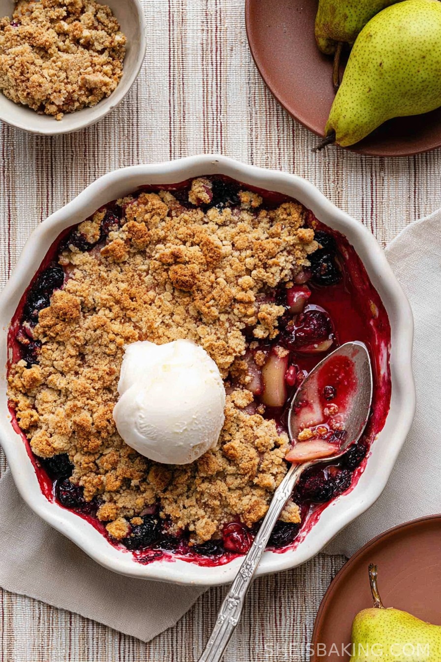 Spiced Pear Berry Crumble - Foodie Styling