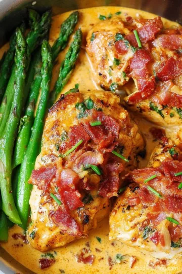 Tuscan-Style Chicken with Bacon and Sun-Dried Tomato Garlic Cream Sauce