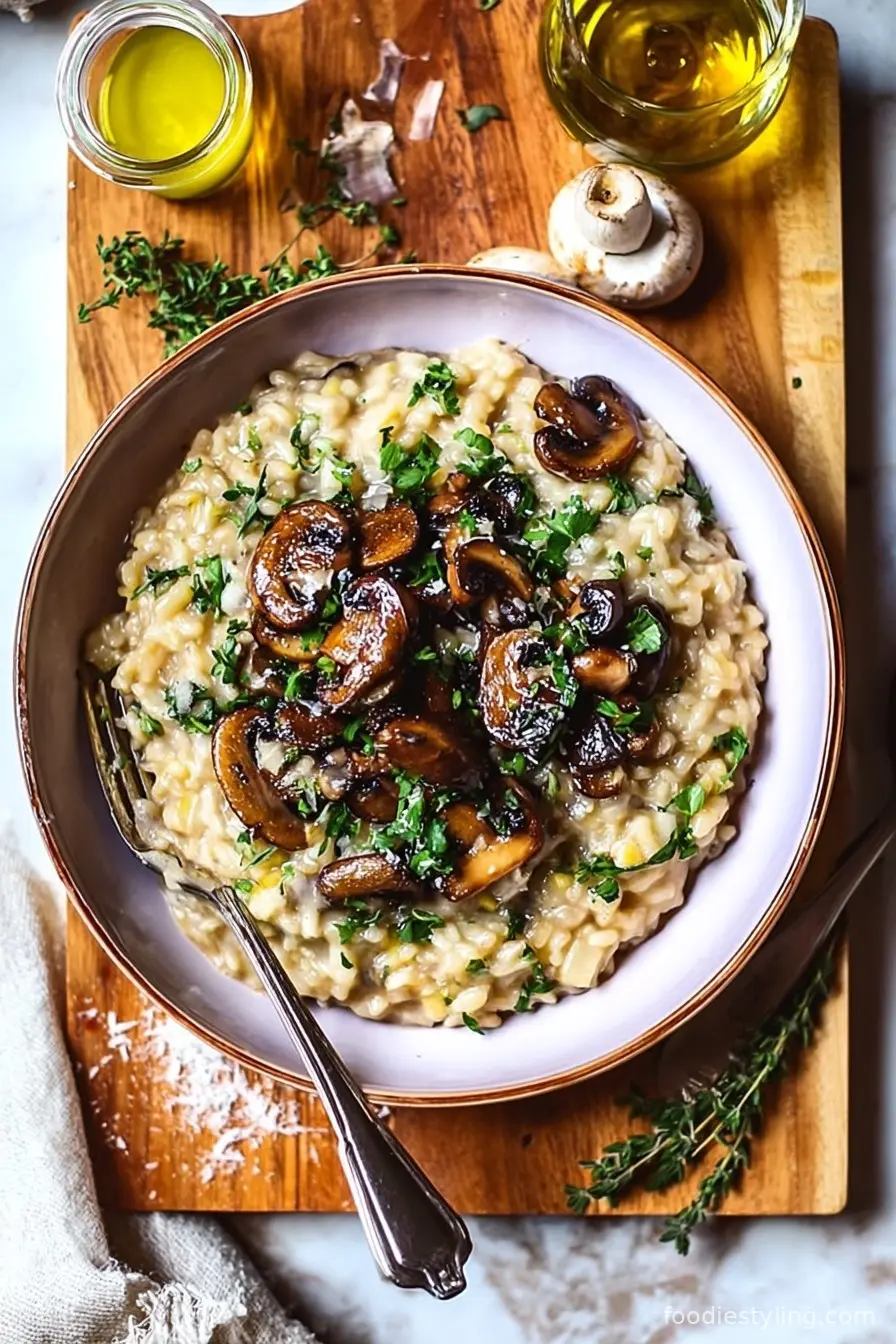 30-Minute Creamy Vegan Mushroom Risotto
