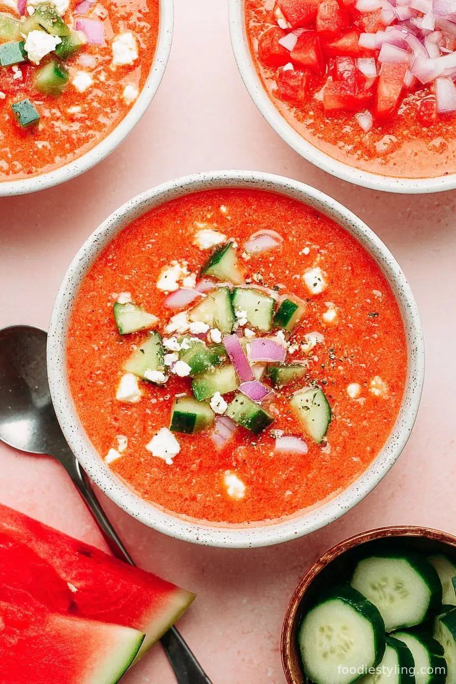 5 Minute Watermelon Gazpacho