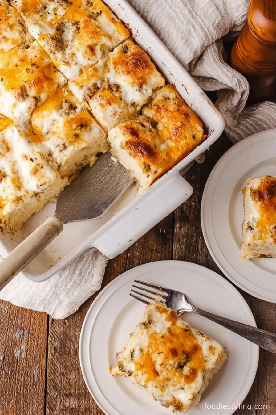 Biscuits and Gravy Breakfast Casserole