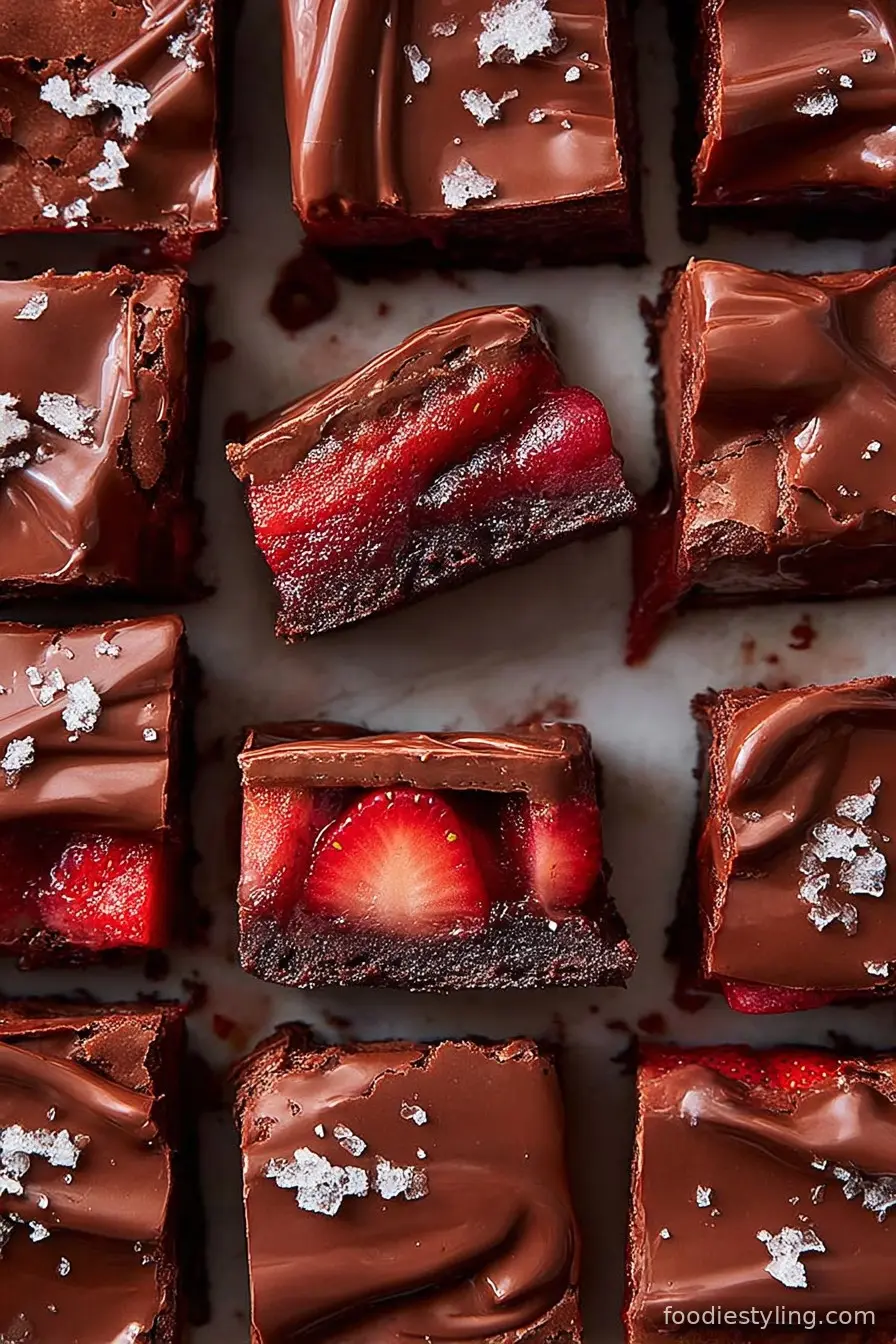 Chocolate Covered Strawberry Brownies