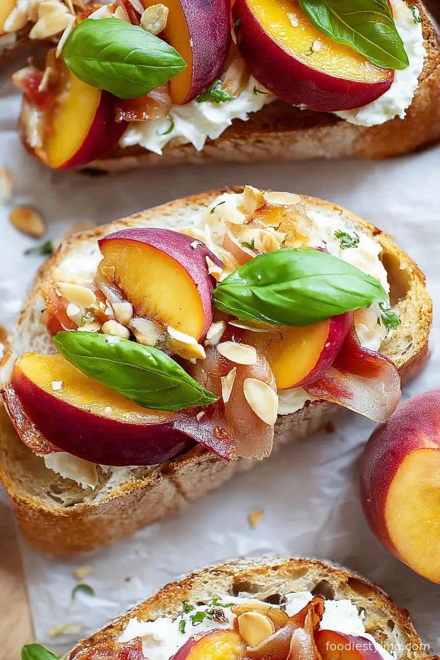 Honey Roasted Peach Burrata Toast