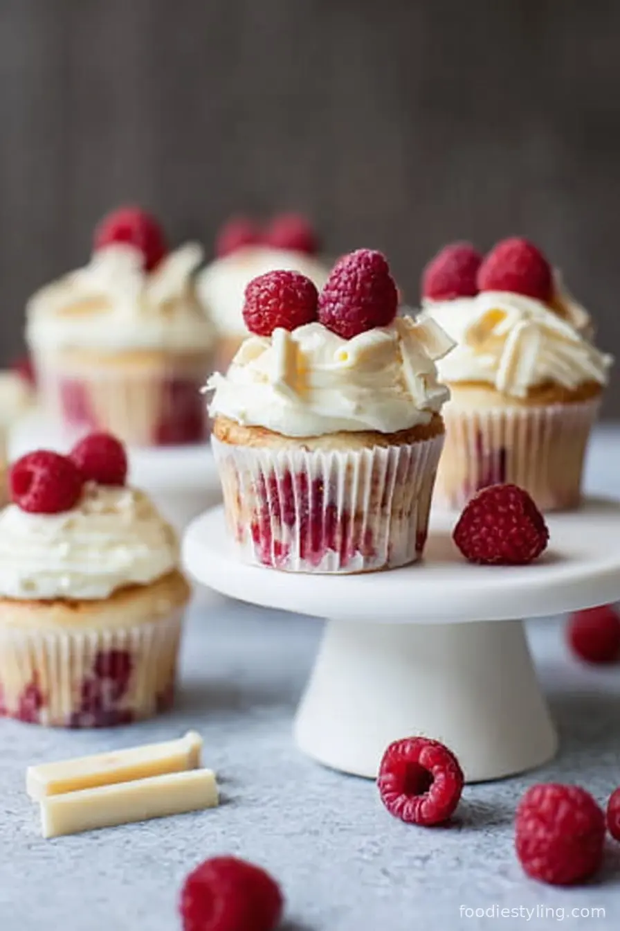 White Chocolate Raspberry Cupcakes