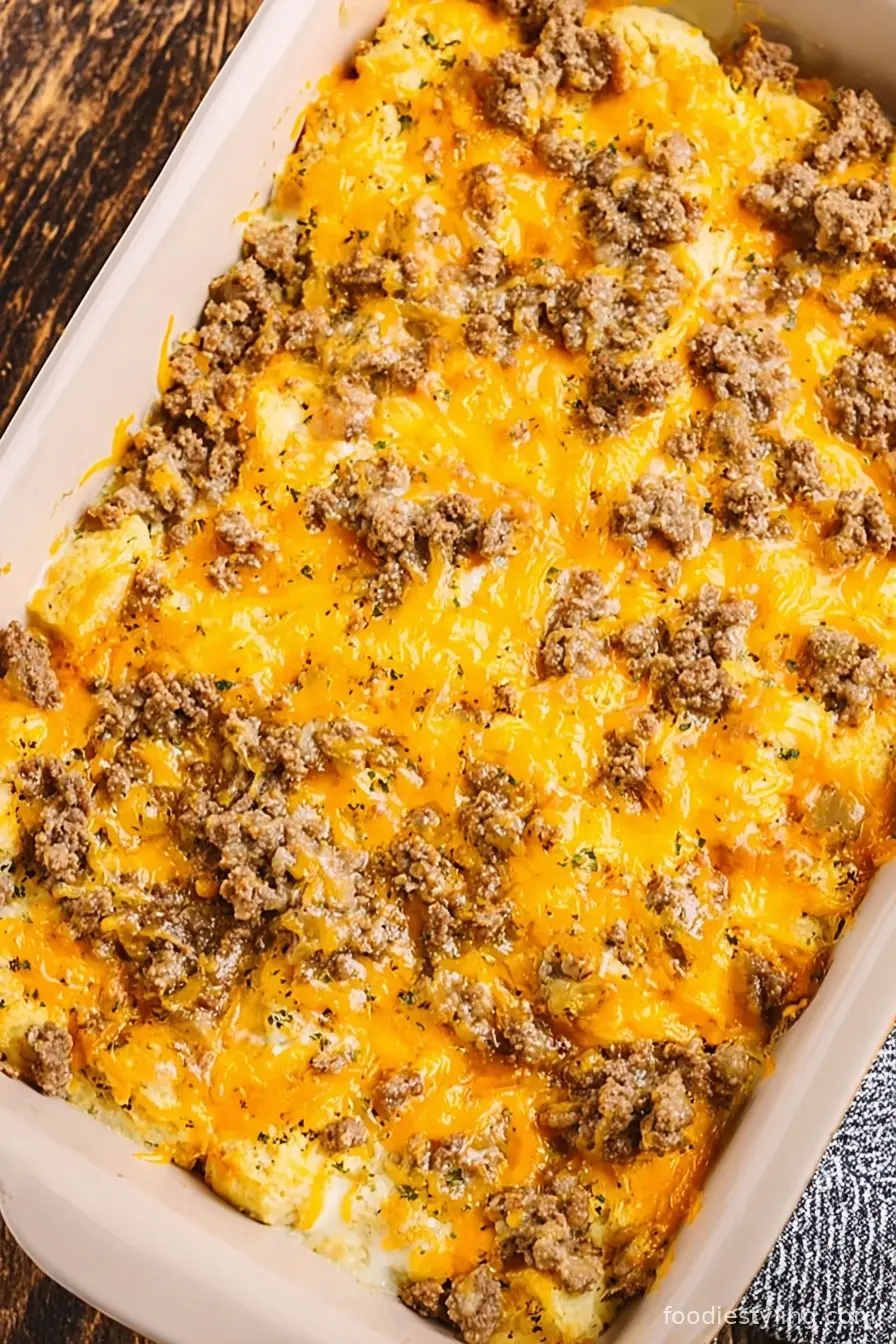 Biscuits and Gravy Breakfast Casserole