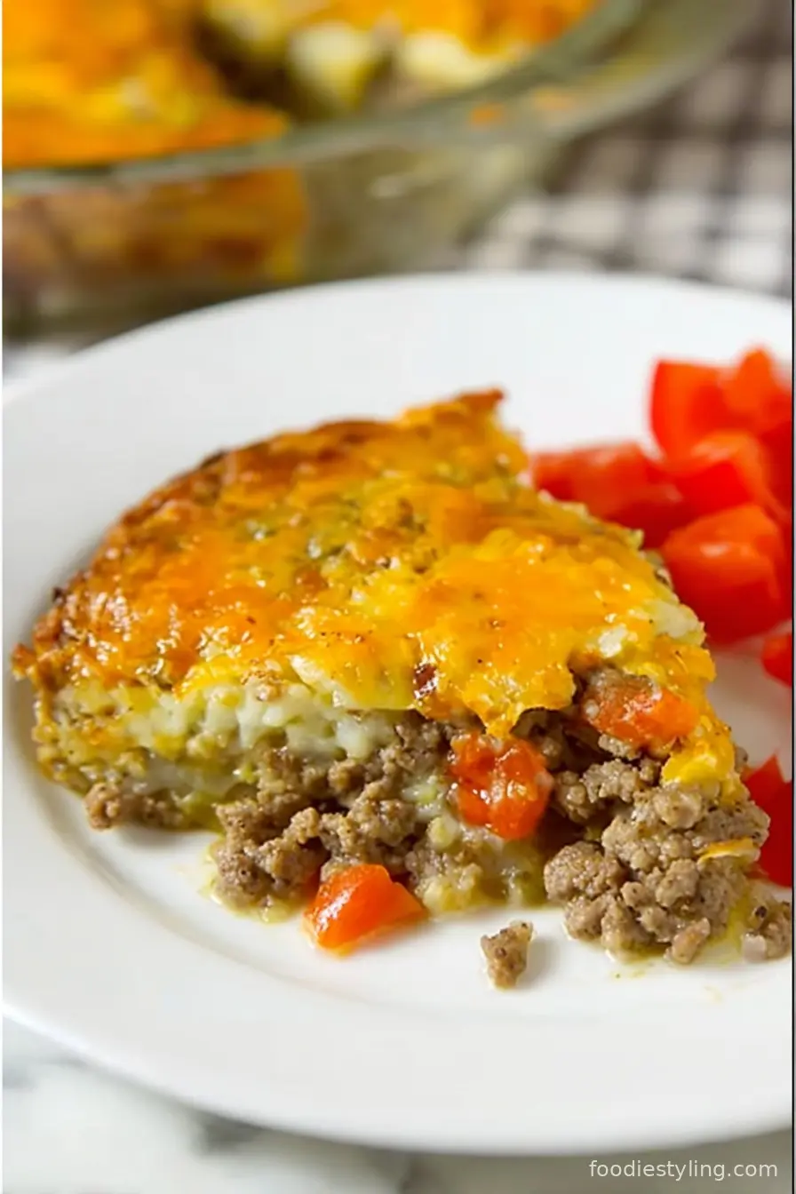Cheeseburger Pie with Bisquick