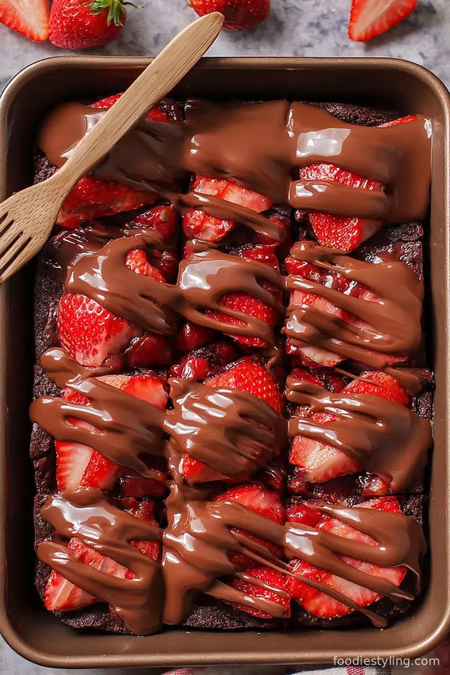 Chocolate Covered Strawberry Brownies