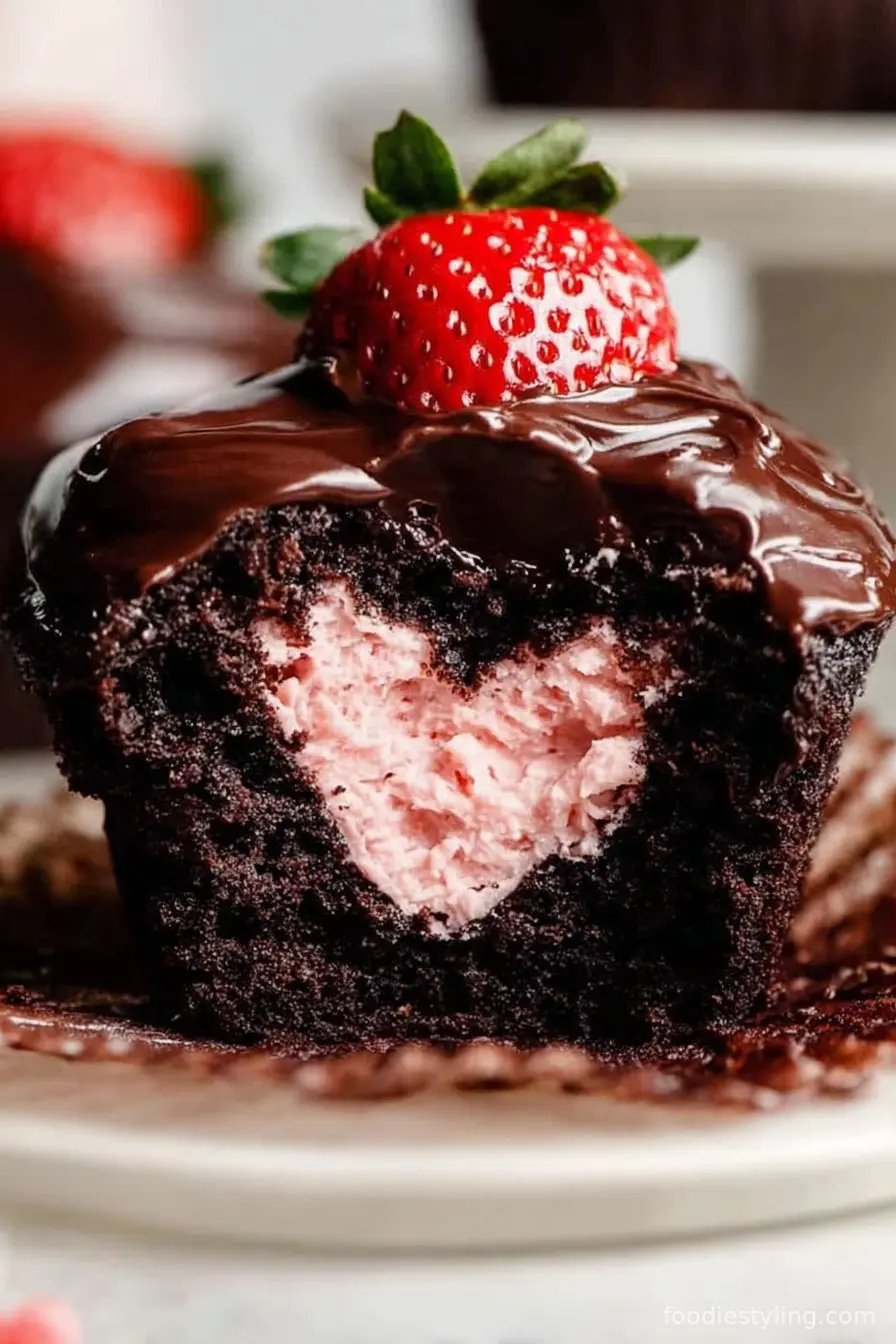 Chocolate Covered Strawberry Cupcakes