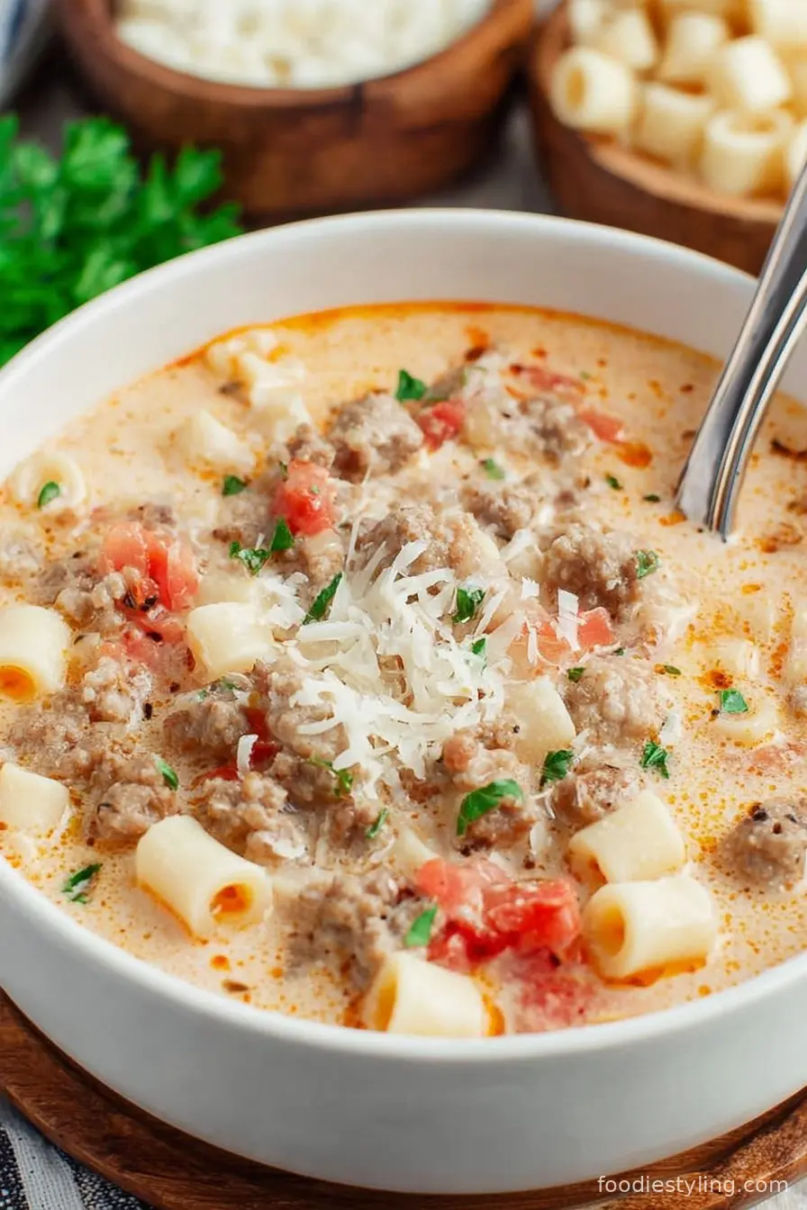 Creamy Parmesan Italian Sausage Soup