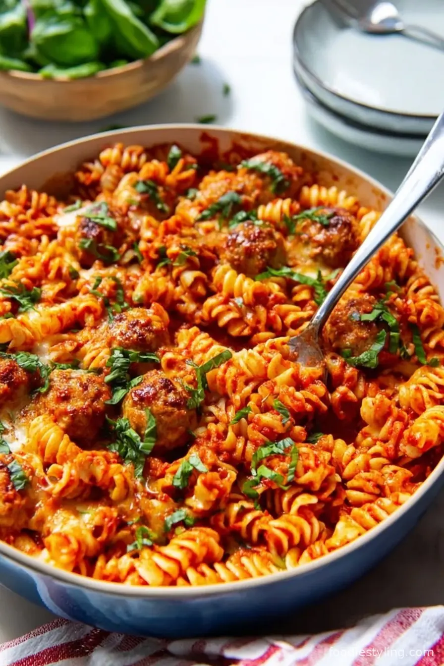 Dump and Bake Meatball Casserole