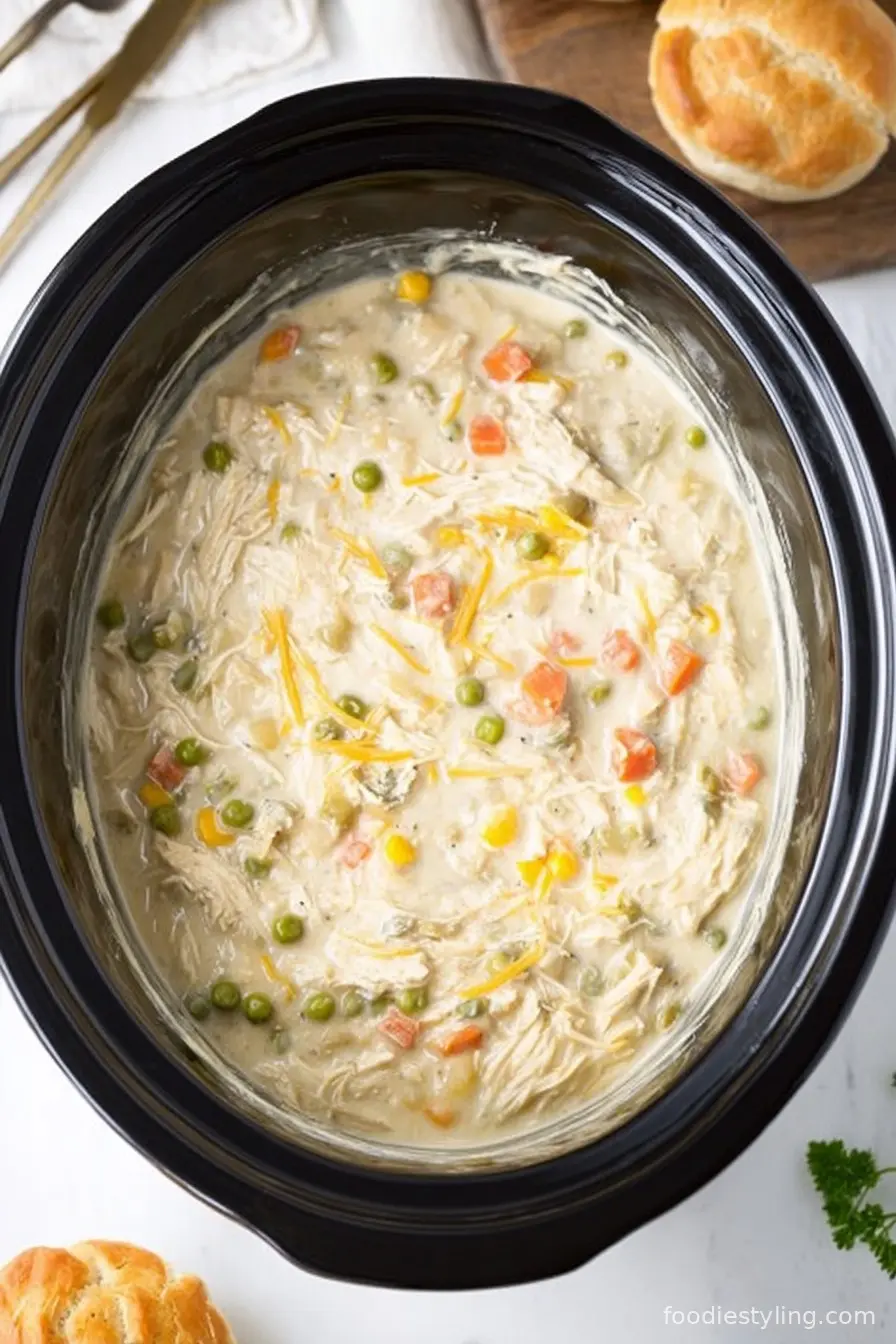 Easy Slow Cooker Chicken Pot Pie