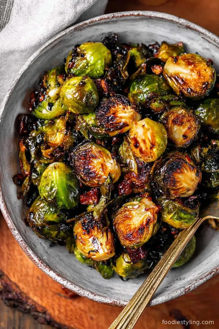 Maple Balsamic Roasted Brussels Sprouts