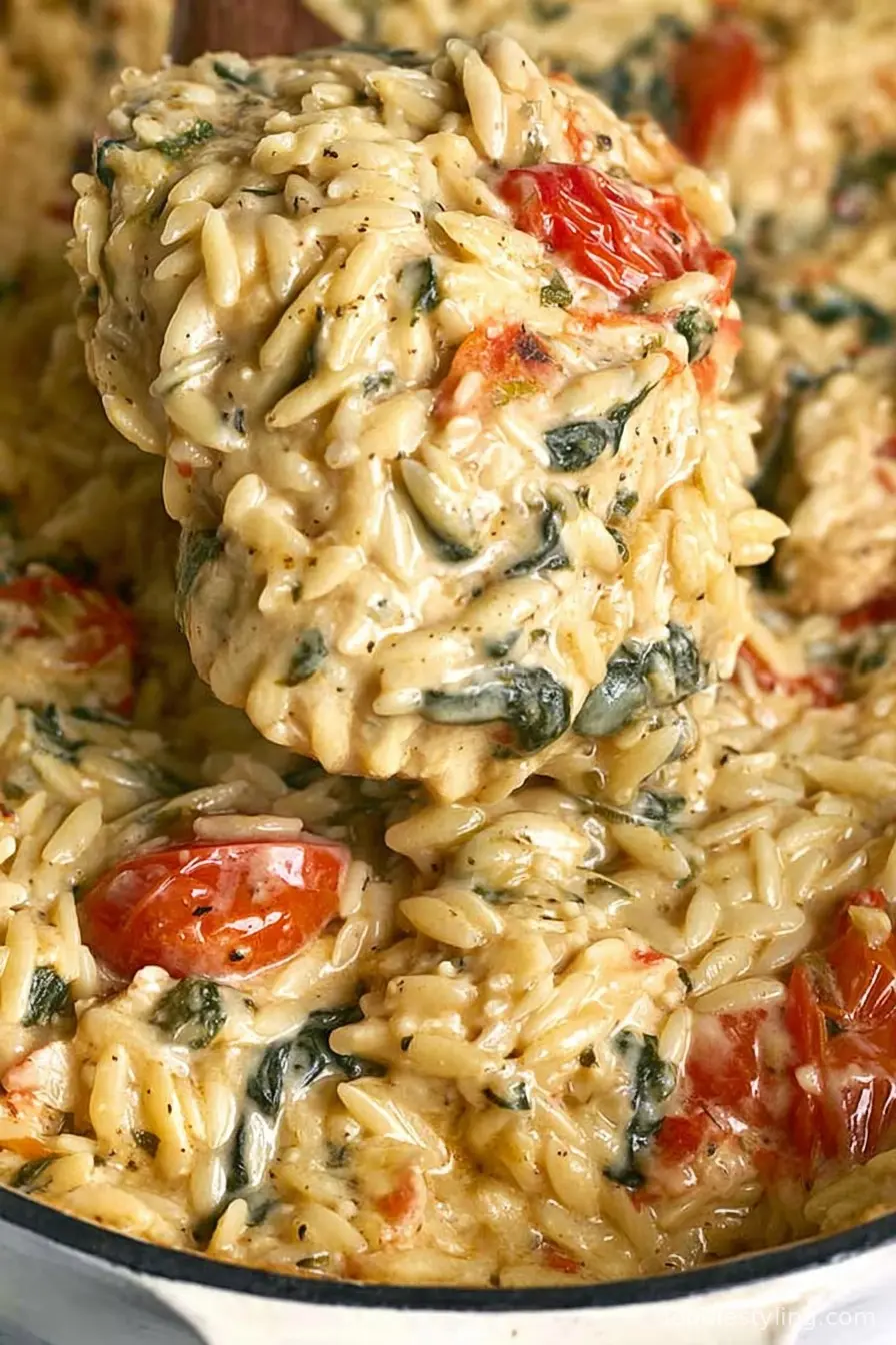 One-Pan Orzo Tuscan Chicken Bake