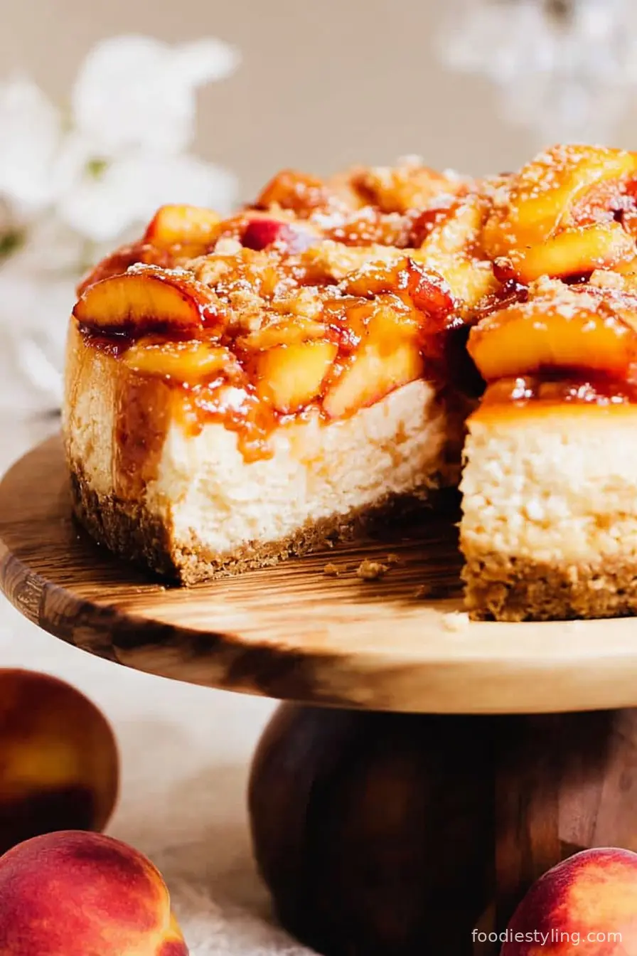 peach cobbler cheesecake