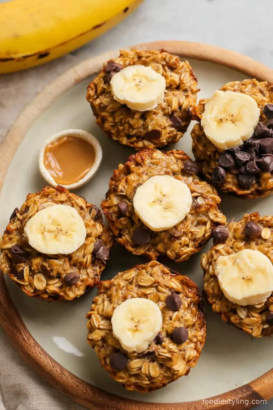 Peanut Butter Banana Baked Oatmeal Cups