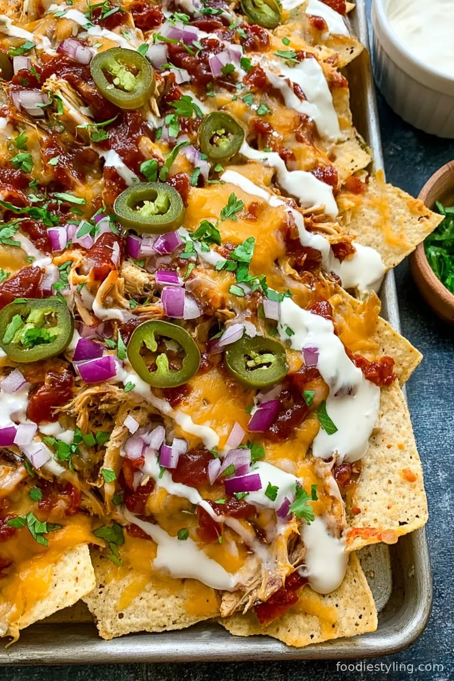 Sheet Pan BBQ Chicken Nachos