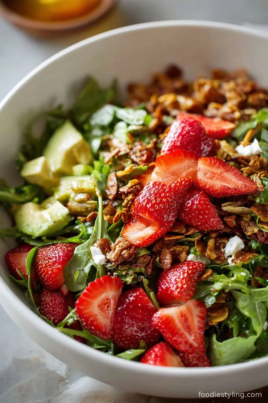 Strawberry Crunch Salad with Champagne Vinaigrette