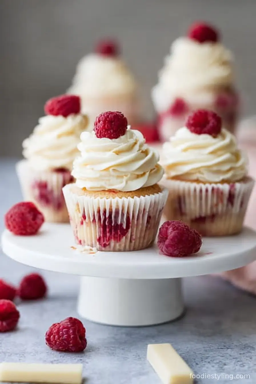 White Chocolate Raspberry Cupcakes