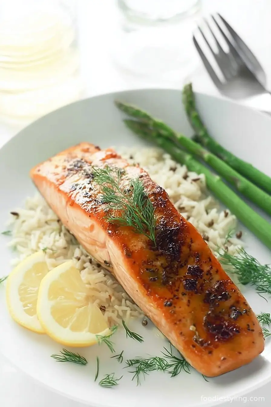 Broiled Copper River King Salmon