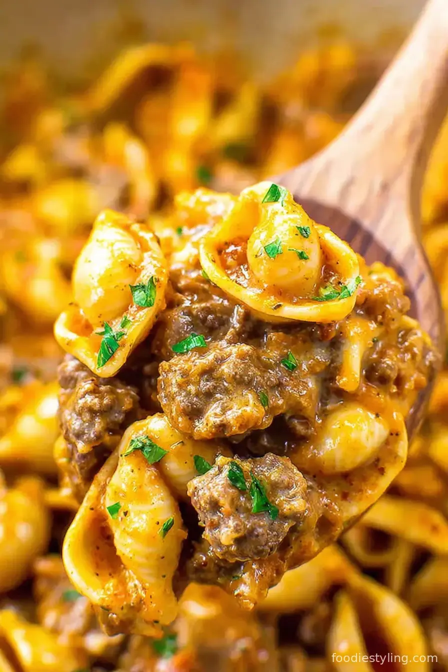 Creamy Beef and Shells