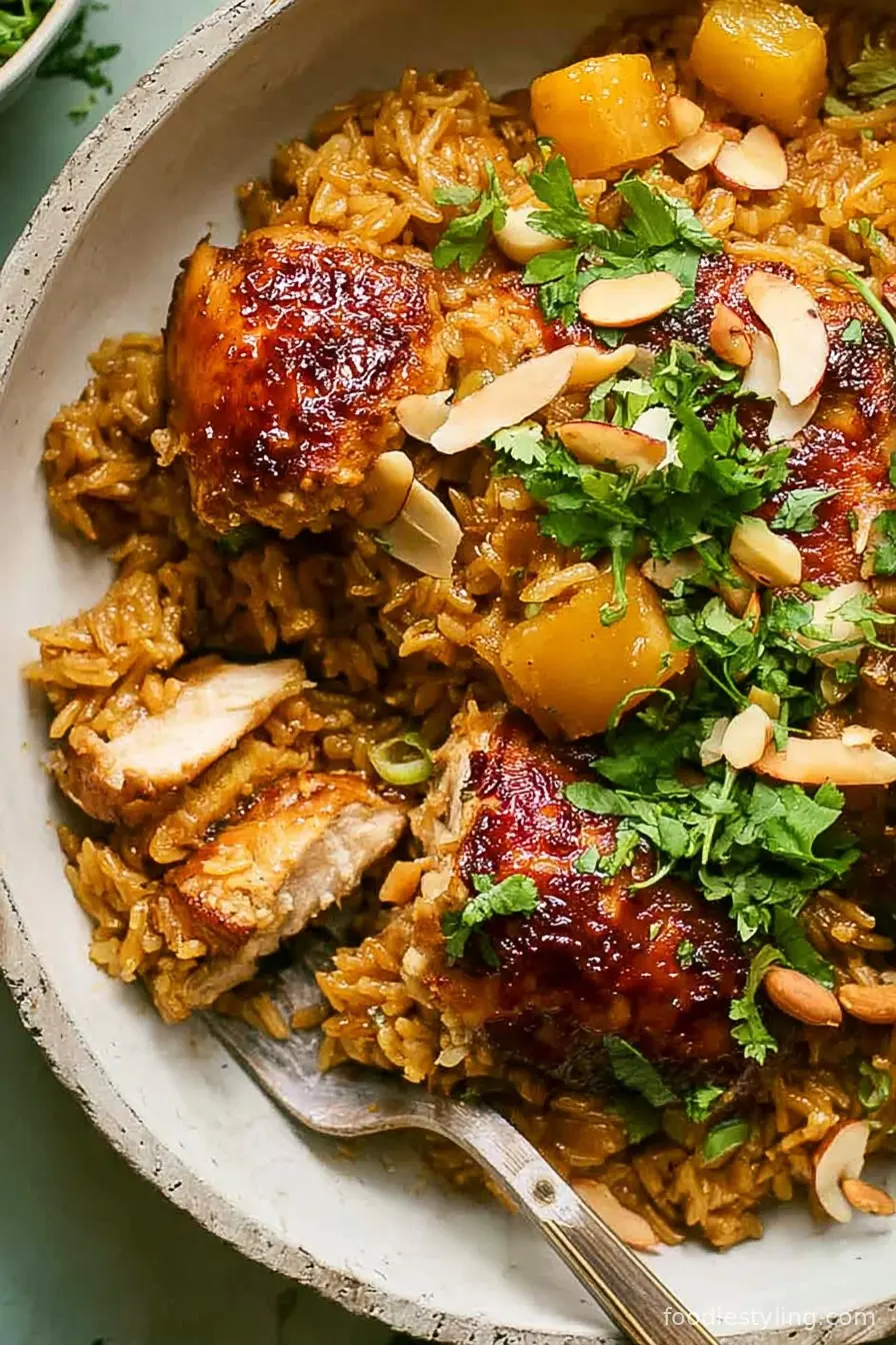 One Pot Hawaiian Chicken and Coconut Rice