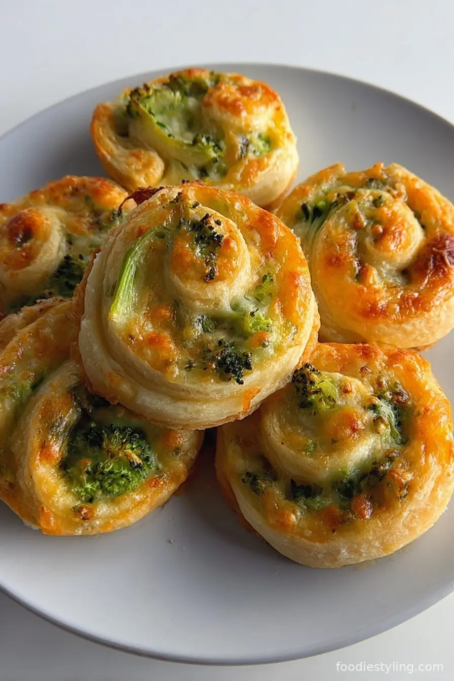 Broccoli Cheese Pinwheels - Foodie Styling