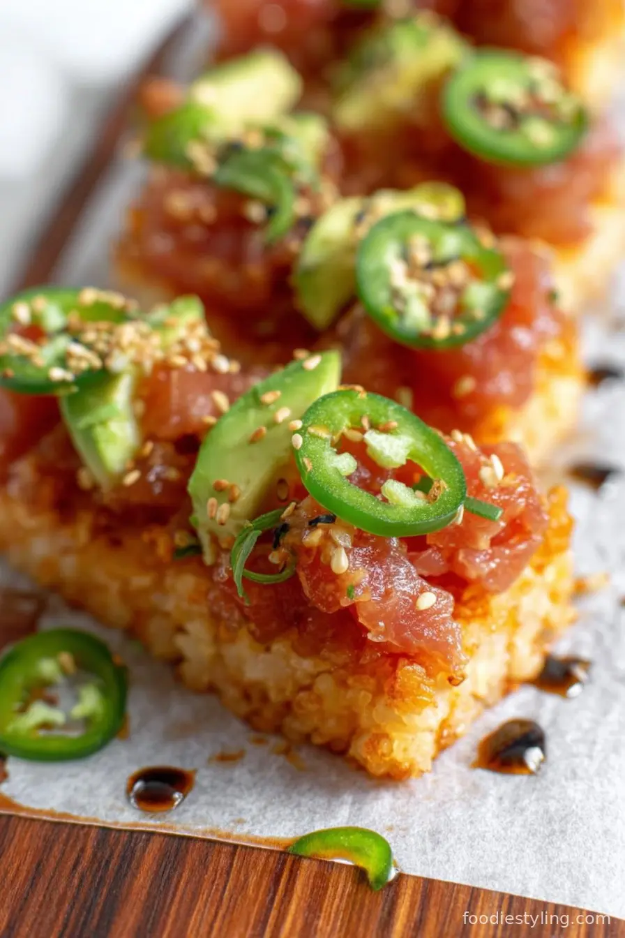 Spicy Tuna Crispy Rice - Foodie Styling
