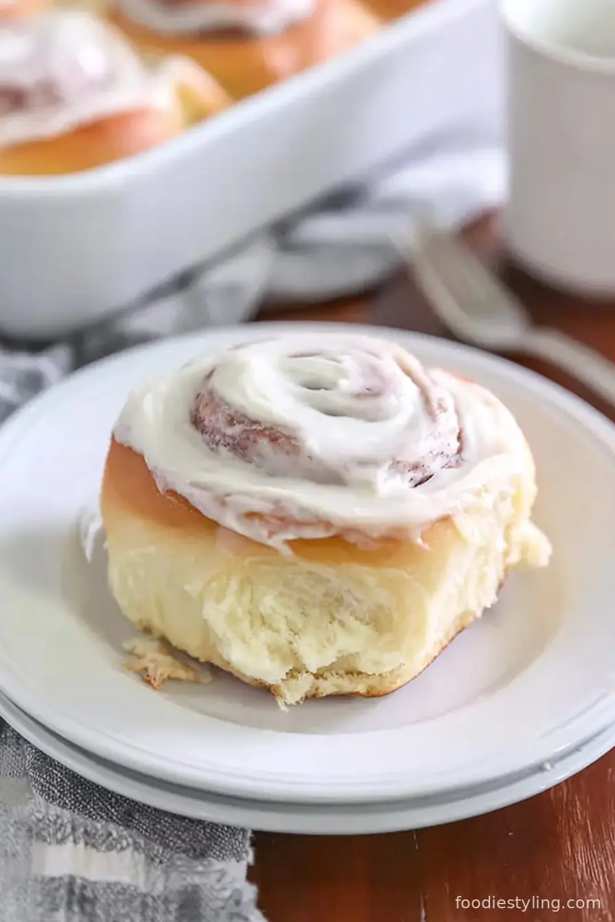 Vanilla Pudding Cinnamon Rolls with Cream Cheese Frosting