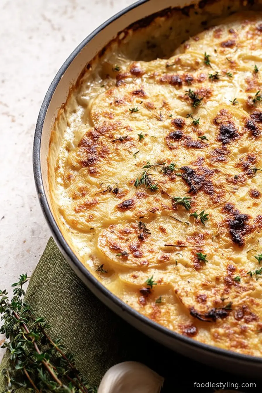 Vegan Garlic and Herb Au Gratin Potatoes